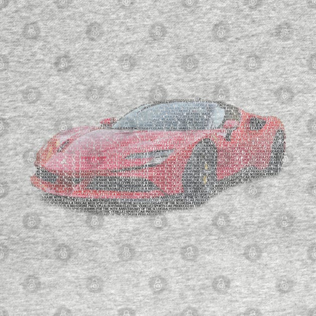 Ferrari SF90 Stradale typographic art by usastore